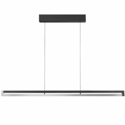 LED-Pendelleuchte Metall, schwarz/chrom