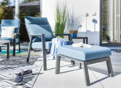 Loungemöbel Set Deluxe Alu 5 tlg. blau