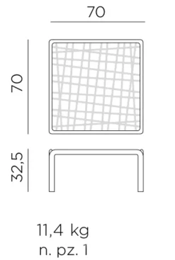 Loungetisch Komodo 5 70 x 70 cm