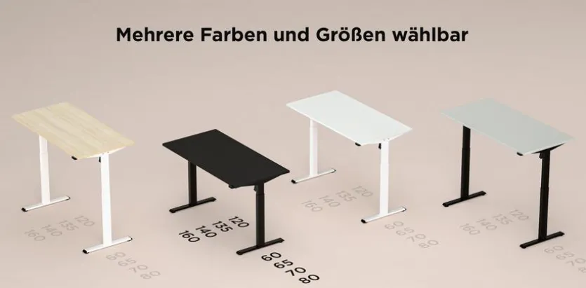 Schreibtisch elektrisch eComo 135 x 65 cm