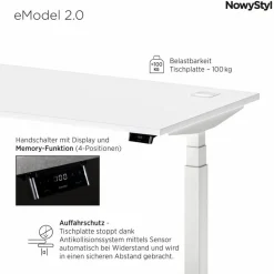 Schreibtisch elektrisch eModel 2.0 180 x 80 cm