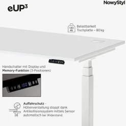 Schreibtisch elektrisch eUP3 160 x 80 cm
