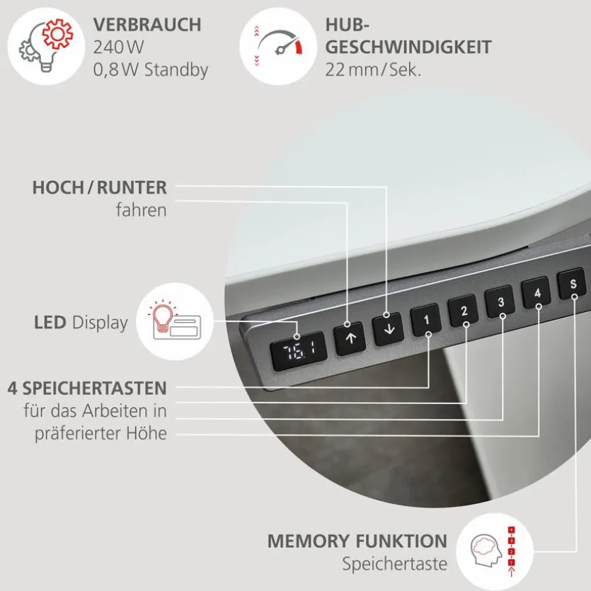 Schreibtisch elektrisch Santorin