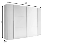 Schwebe-/Drehtürenschrank Maturs 267 x 205 cm
