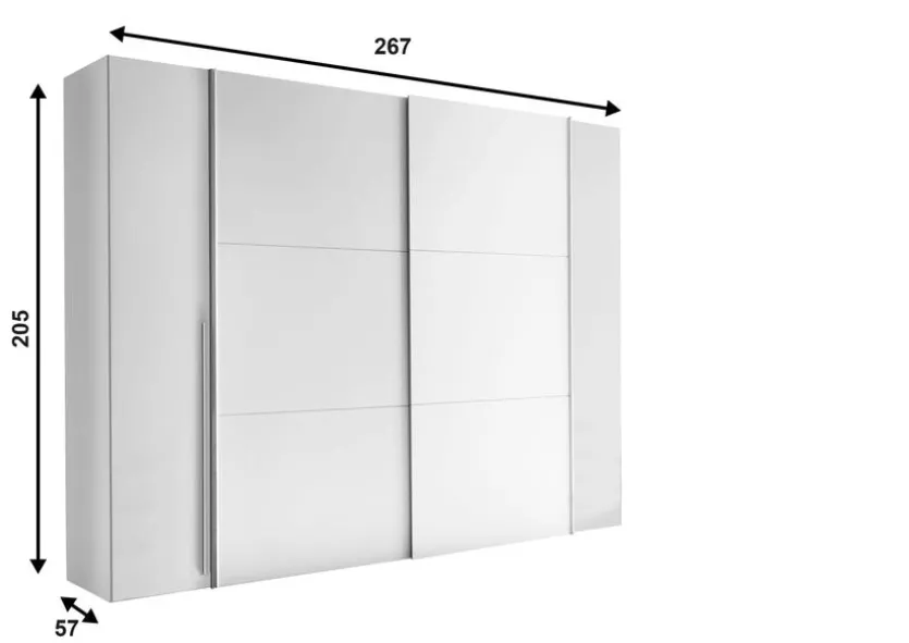 Schwebe-/Drehtürenschrank Maturs 267 x 205 cm