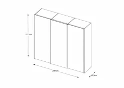 Schwebetürenschrank Includo 249 x 222 cm