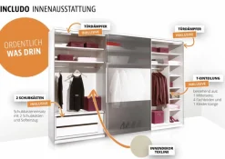 Schwebetürenschrank Includo-Glas 249 x 222 cm