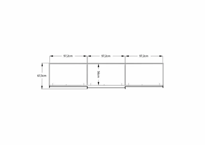 Schwebetürenschrank Includo-Glas 298 x 222 cm