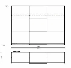 Schwebetürenschrank Liventio 300 x 220 cm