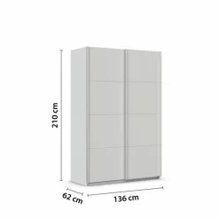 Schwebetürenschrank Quadra 136 x 210 cm
