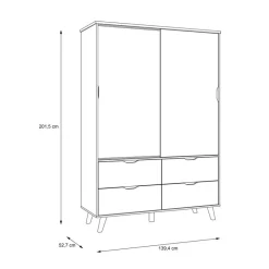 Schwebetürenschrank Vankka 139 x 202 cm