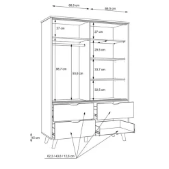 Schwebetürenschrank Vankka 139 x 202 cm