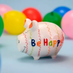 Spardose Be Happy! 12,5 x 9 cm