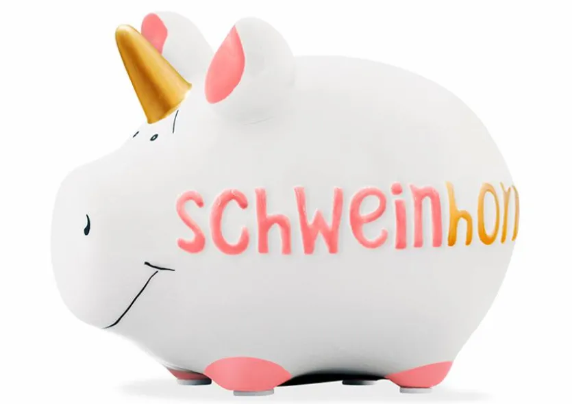 Spardose Schweinhorn 12,5 x 9 cm