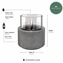 Tischfeuer Lotus 12 Concrete