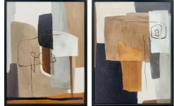 Wandbild 31 x 41 cm Abstrakt 2tlg.