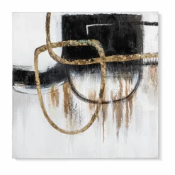 Wandbild 60 x 60 cm Abtrakt Schwarz - Gold I