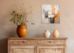 Wandbild 30 x 30 cm Beige, Grey and White III
