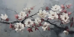 Wandbild 50 x 100 cm Roses On Silver VI