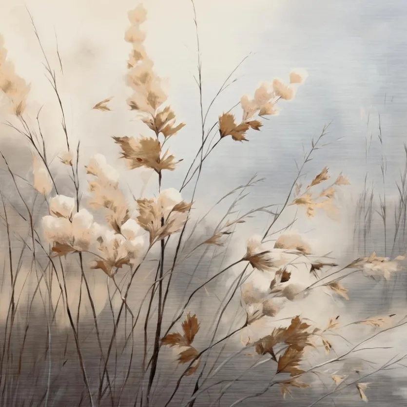 Wandbild 50 x 50 cm Soft Nature On Silver V