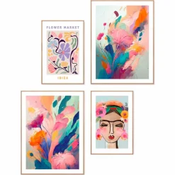 Wandbild Floral Colourful 4tlg.