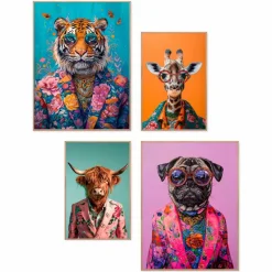 Wandbild Funky Animals 4tlg.