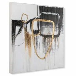 Wandbild 60 x 60 cm Abtrakt Schwarz - Gold II