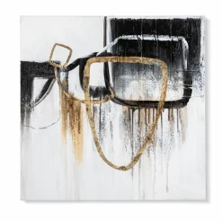 Wandbild 60 x 60 cm Abtrakt Schwarz - Gold II