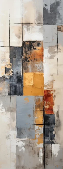 Wandbild 30 x 80 cm Beige, Grey and White V