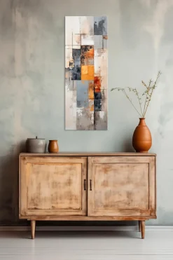 Wandbild 30 x 80 cm Beige, Grey and White V