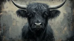 Wandbild 100 x 180 cm Black Bull III