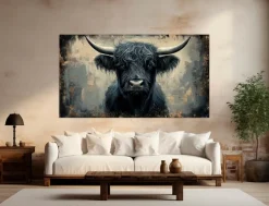 Wandbild 100 x 180 cm Black Bull III