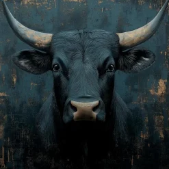 Wandbild 80 x 80 cm Black Bull IV