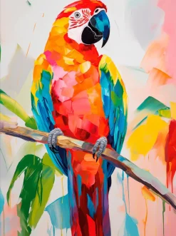 Wandbild 60 x 80 cm Colourful Parrot