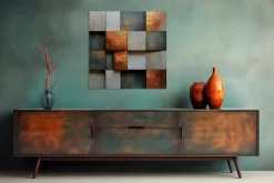 Wandbild 50 x 50 cm Copper Abstract IV