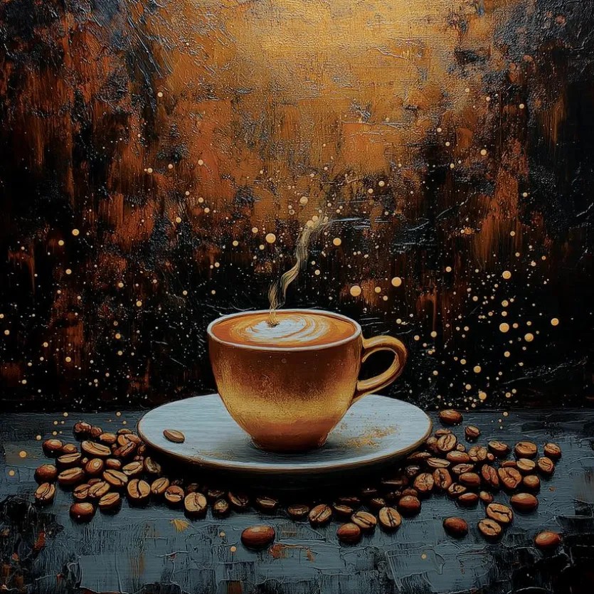 Wandbild 30 x 30 cm Golden Coffee