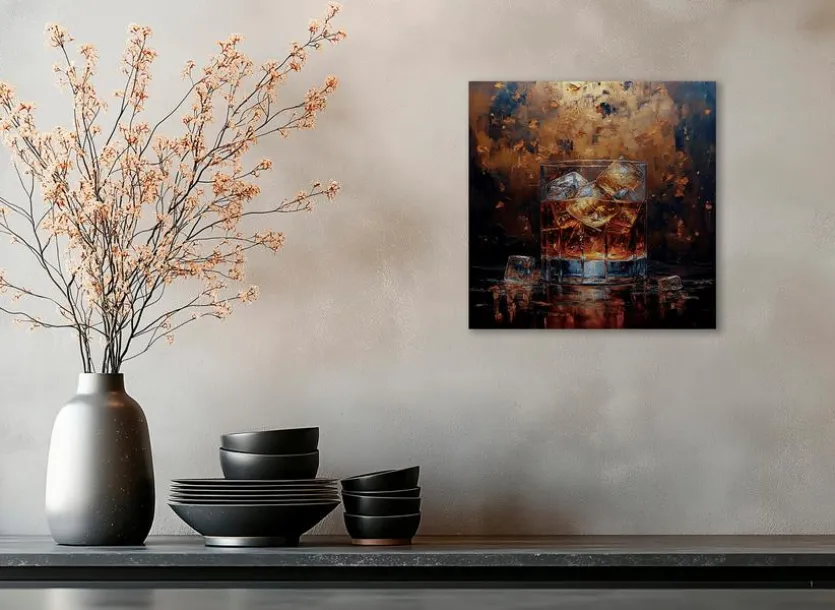 Wandbild 30 x 30 cm Golden Drink