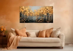 Wandbild 50 x 100 cm Golden Leaves III