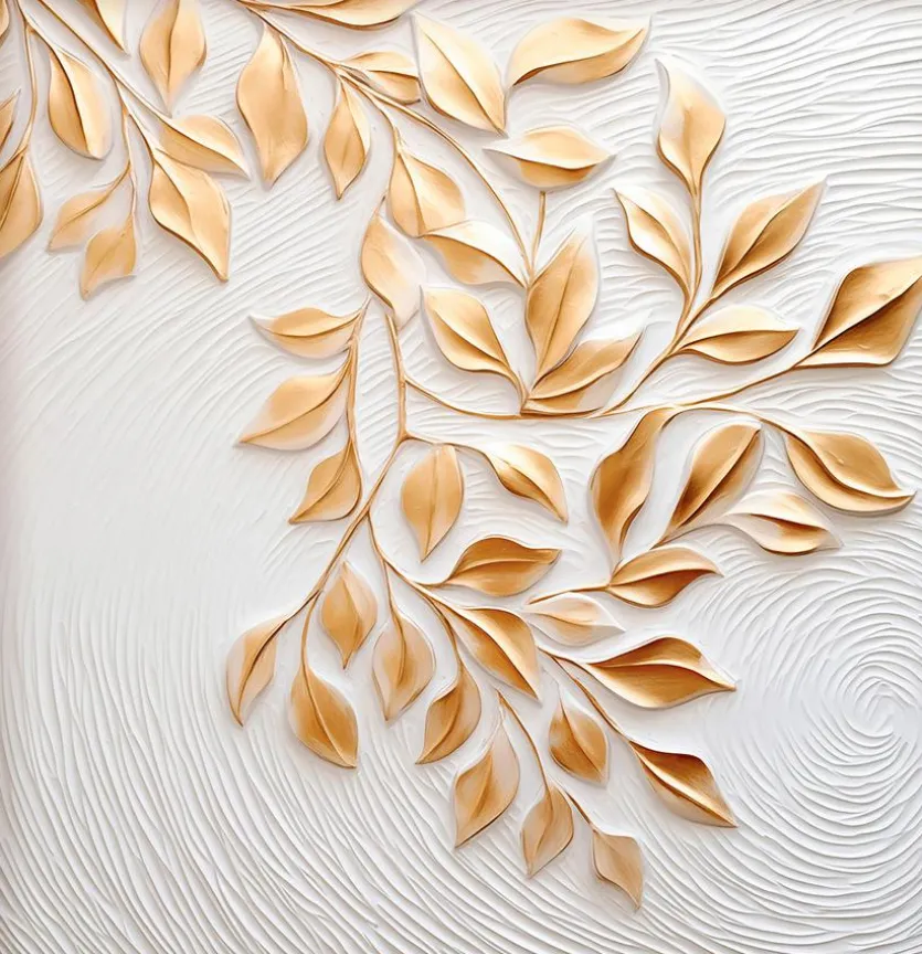 Wandbild 30 x 30 cm Golden Leaves VI