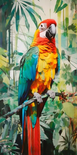 Wandbild 20 x 40 cm Jungle Parrot IV
