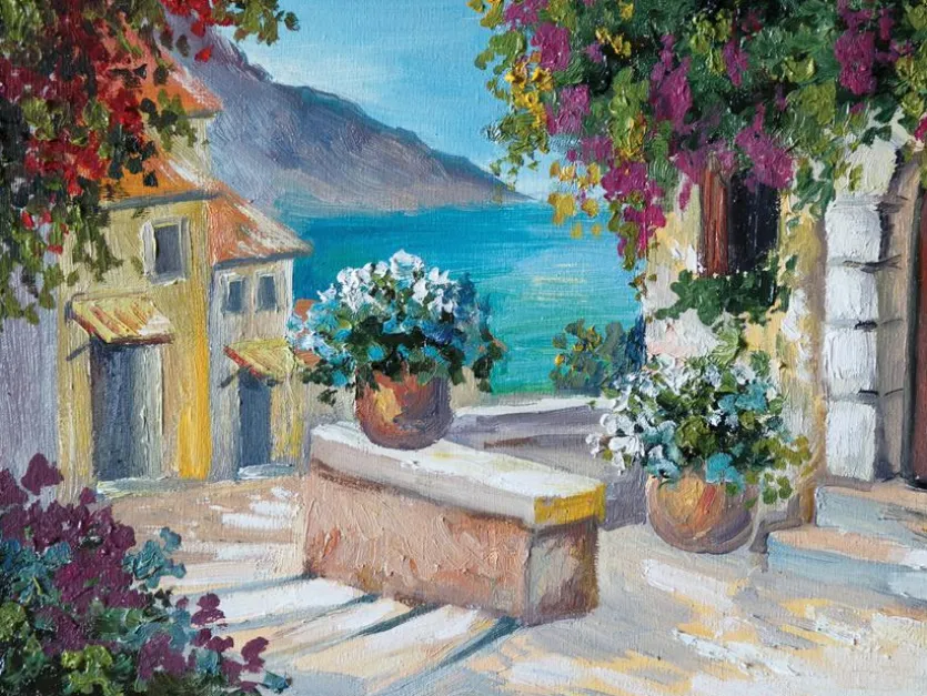 Wandbild 30 x 40 cm Mediterranean View I