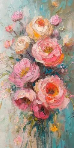 Wandbild 20 x 40 cm Pastel Roses III