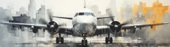 Wandbild 50 x 180 cm Silver Plane II
