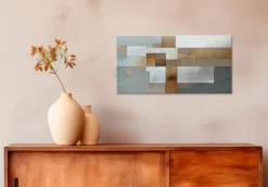 Wandbild 30 x 60 cm Silver Squares I