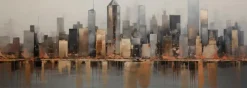 Wandbild 50 x 140 cm Skyline III
