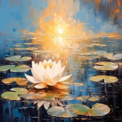 Wandbild 55 x 55 cm Water Lilies II