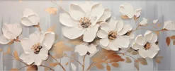 Wandbild 50 x 120 cm White Flowers I