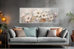 Wandbild 50 x 120 cm White Flowers I